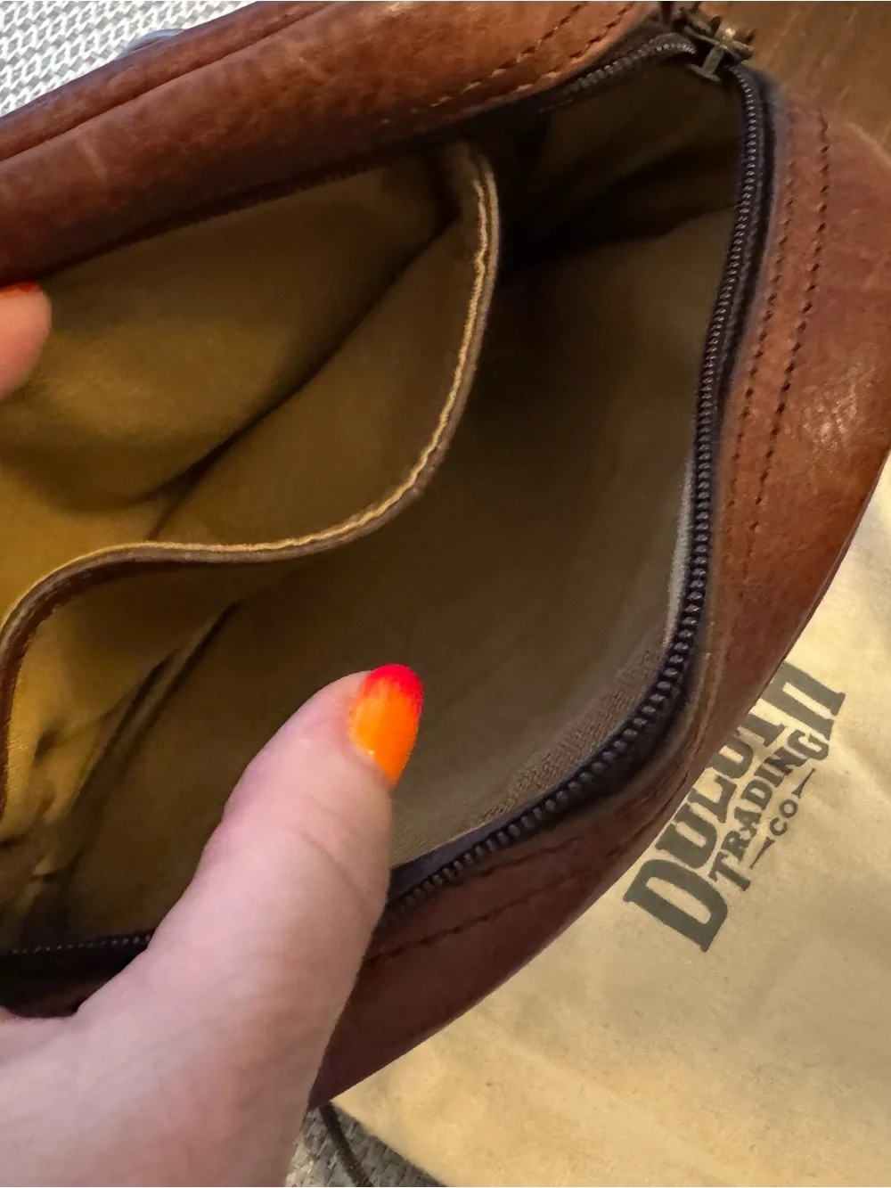 Duluth Trading Brown Leather Crossbody Bag